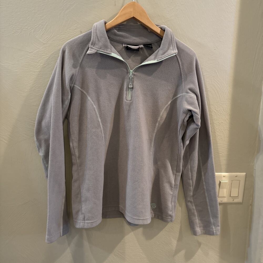 Mountain Hardwear Women’s Large Fleece 1/4 Zip Pullover Light Gray Outdoor